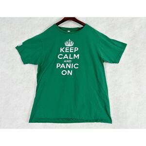 Widespread Panic Keep Calm and Panic On Green Shirt Size L
